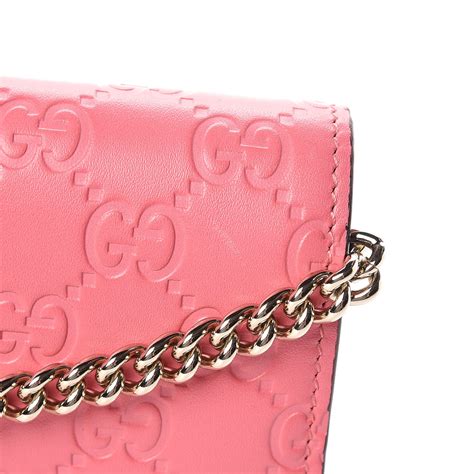 gucci guccissima signature mini chain bag pink|GG Emblem super mini bag in light pink leather .